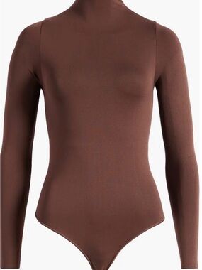 Skims Essential Bodysuits Mock Neck Long Sleeve Bodysuit